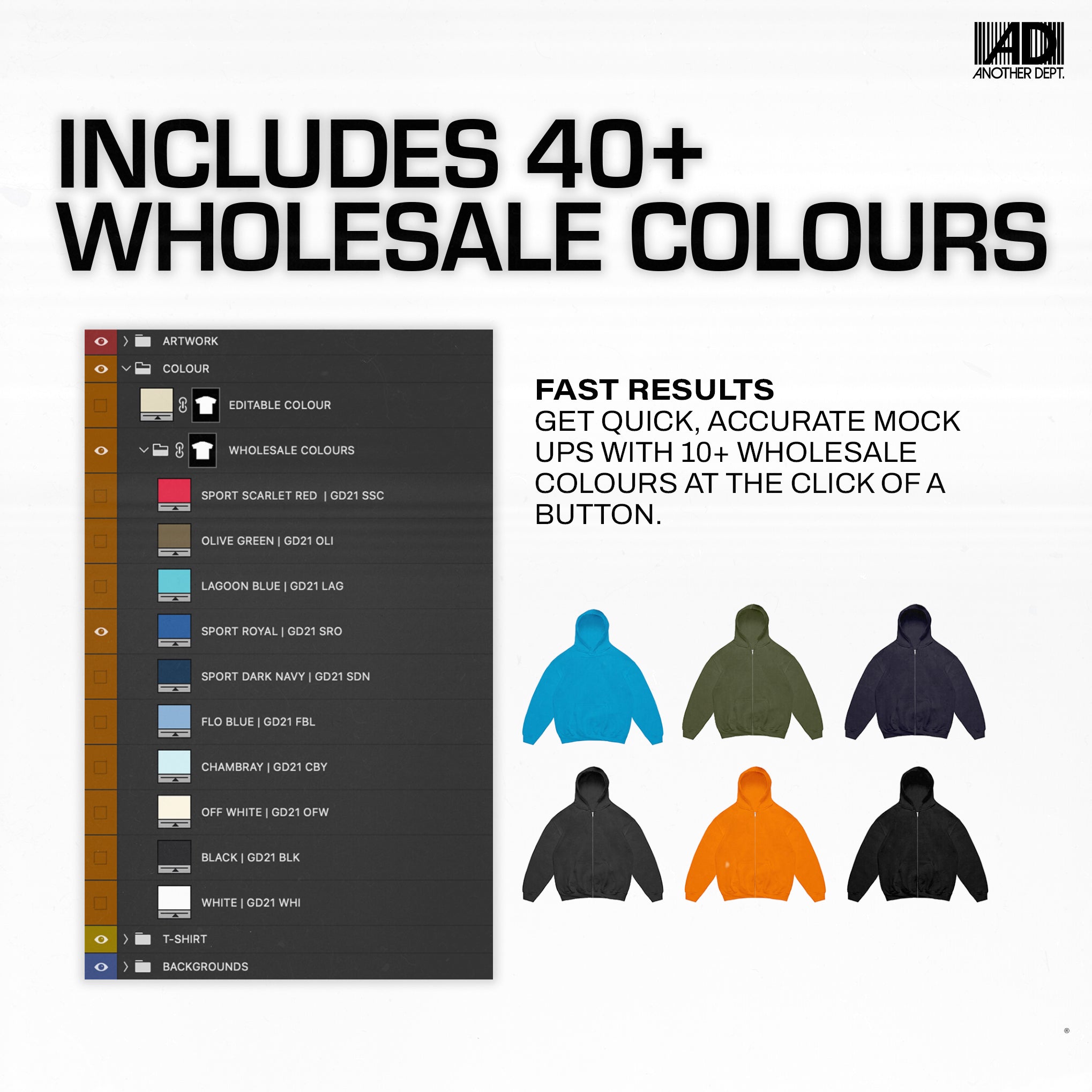 Gildan Heavy Blend™ Zip Hoodie Mock-up PSD document download template