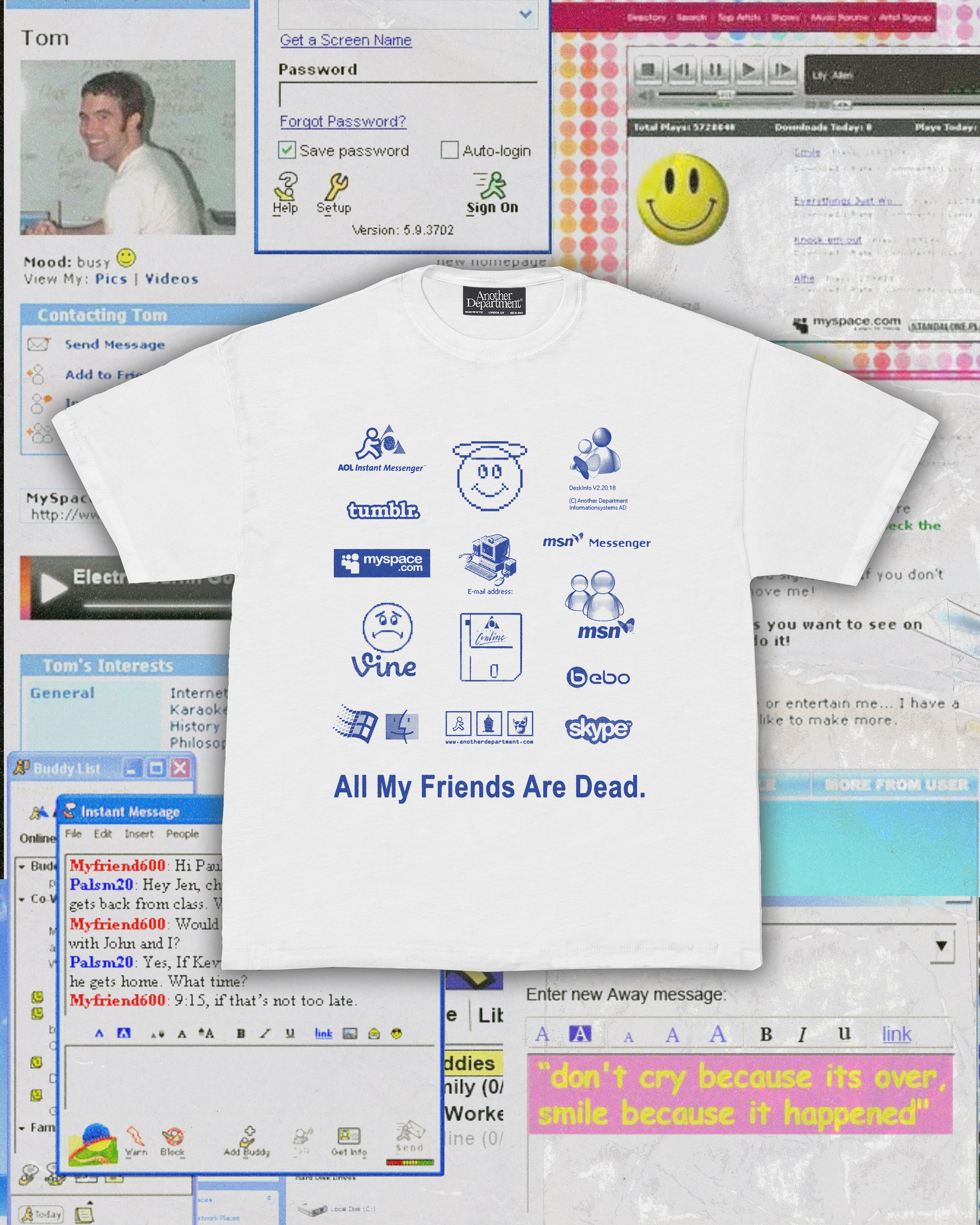 All My Friends Are Dead T-Shirt -  White