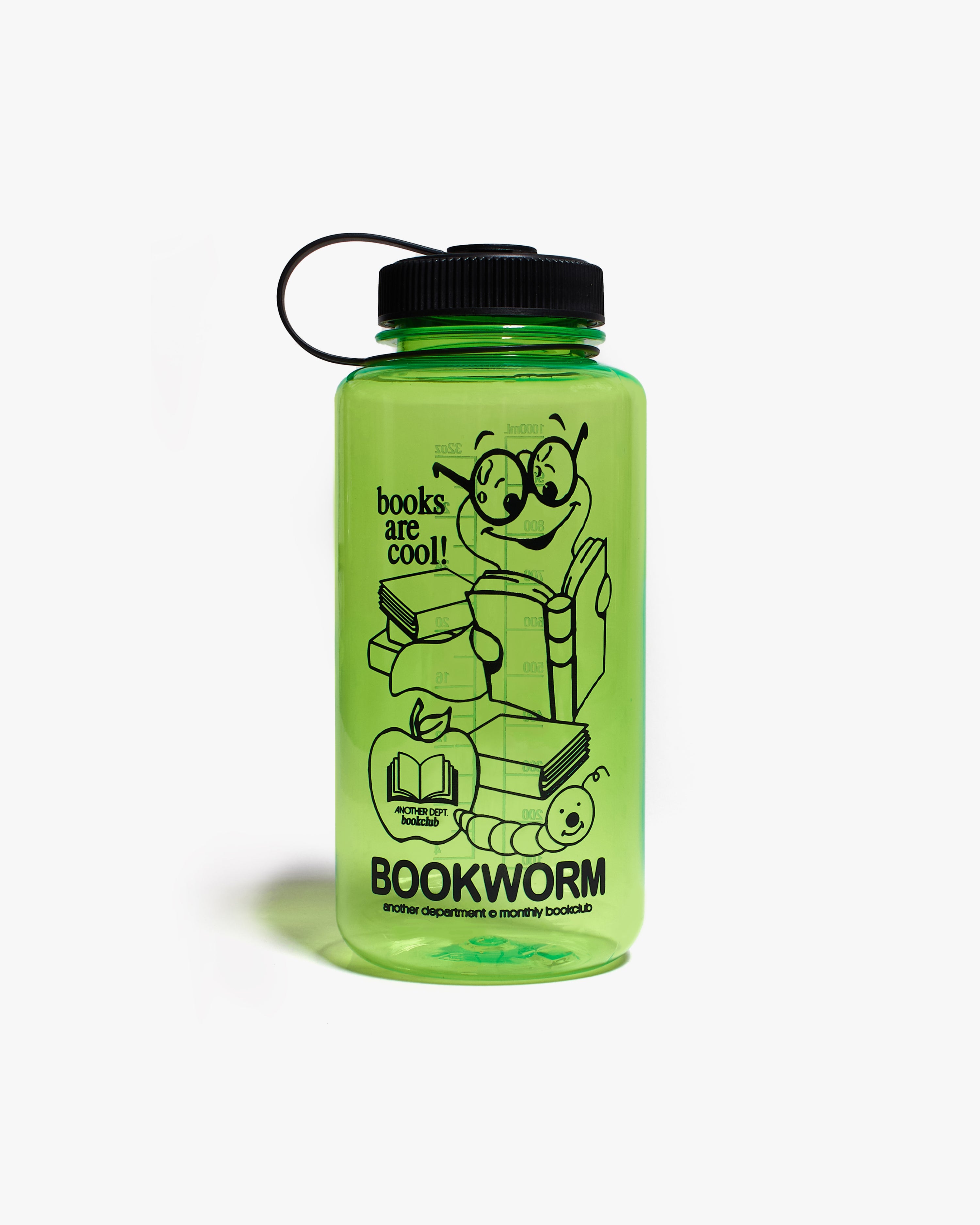 Bookworm Water Bottle - Lime
