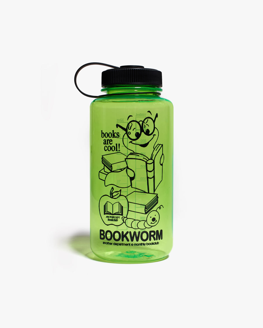 Bookworm Water Bottle - Lime