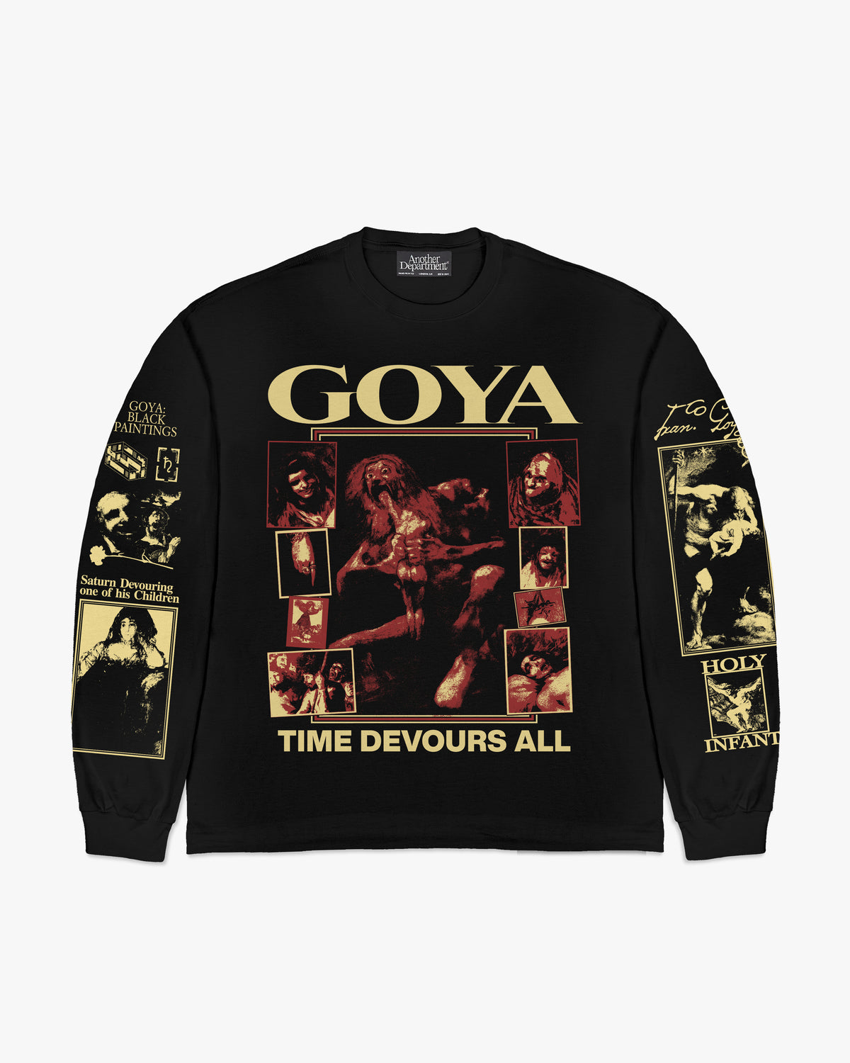 GOYA Longsleeve - Black, front and sleeves