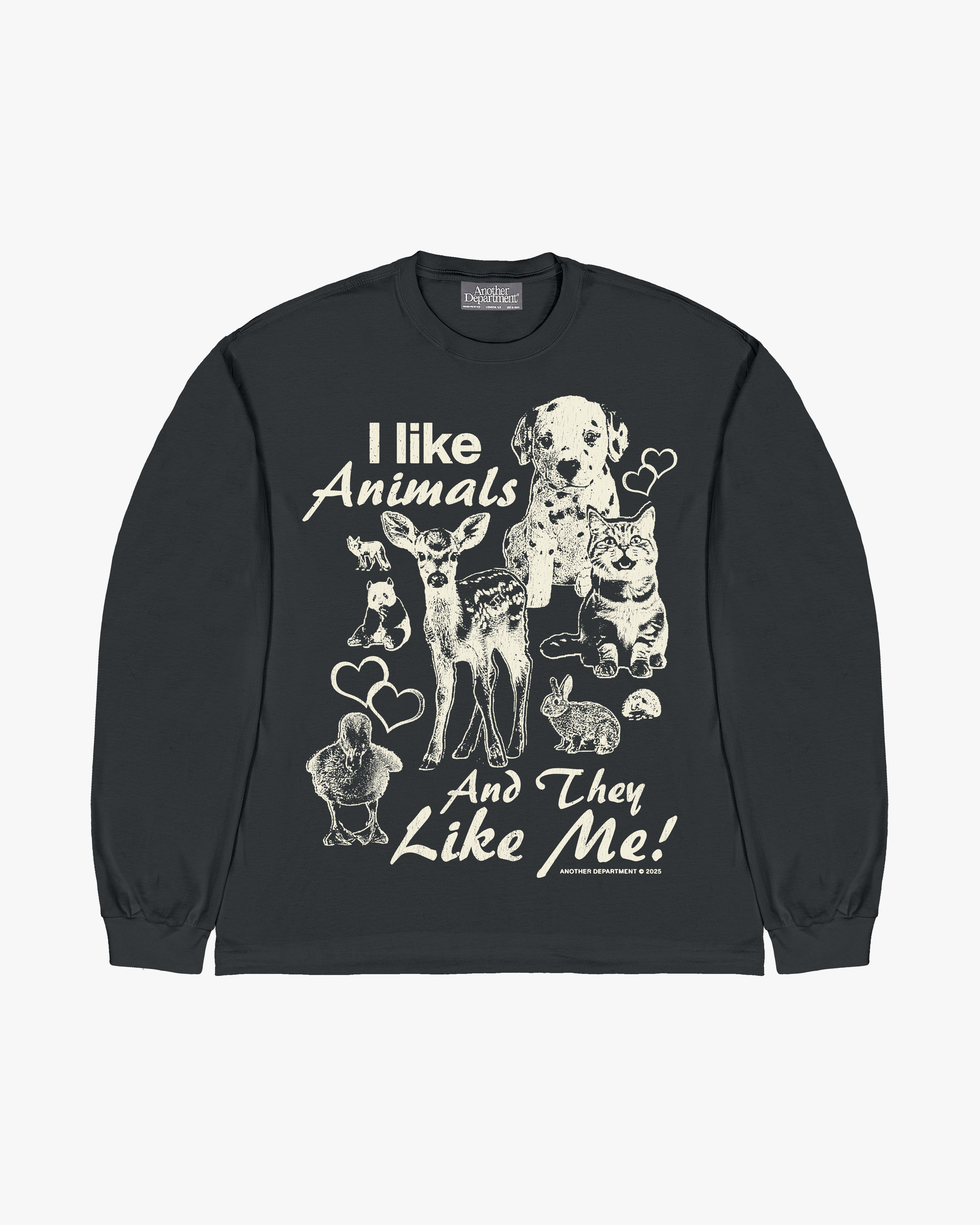 I Like Animals Longsleeve - Slate