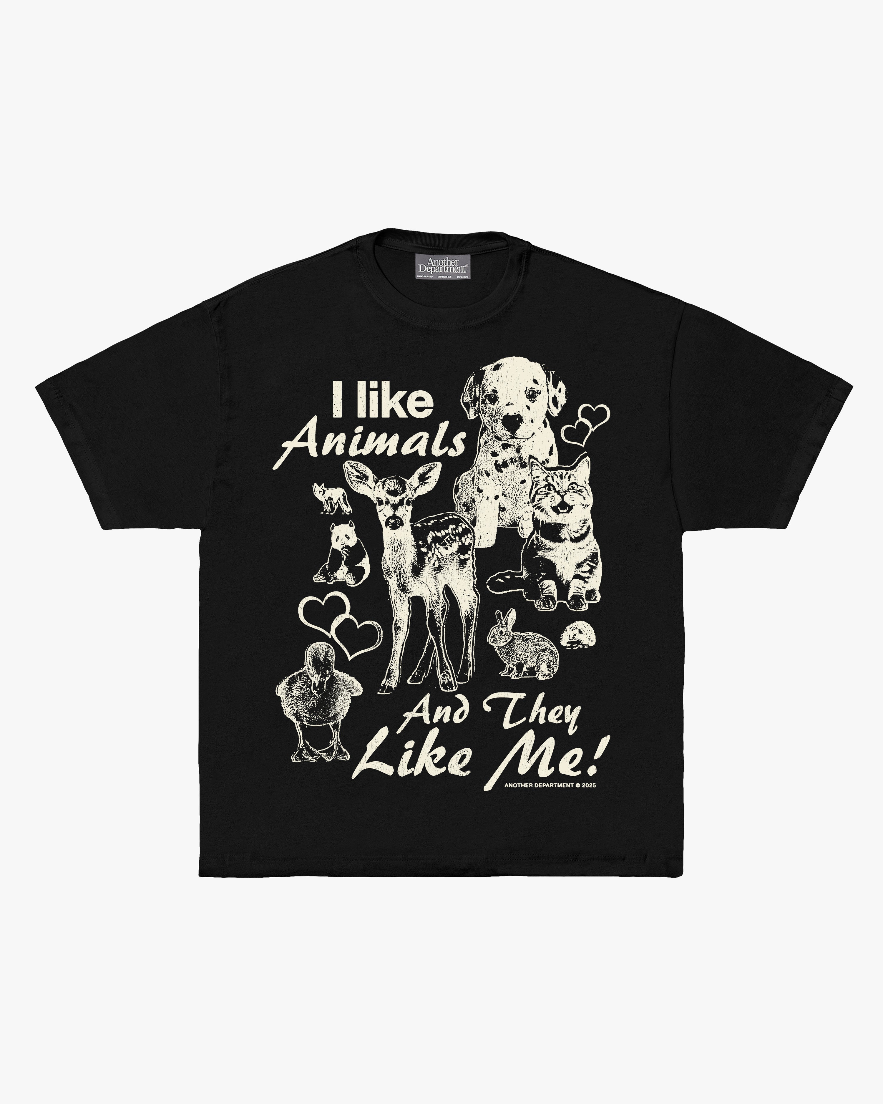 I Like Animals T-Shirt - Black
