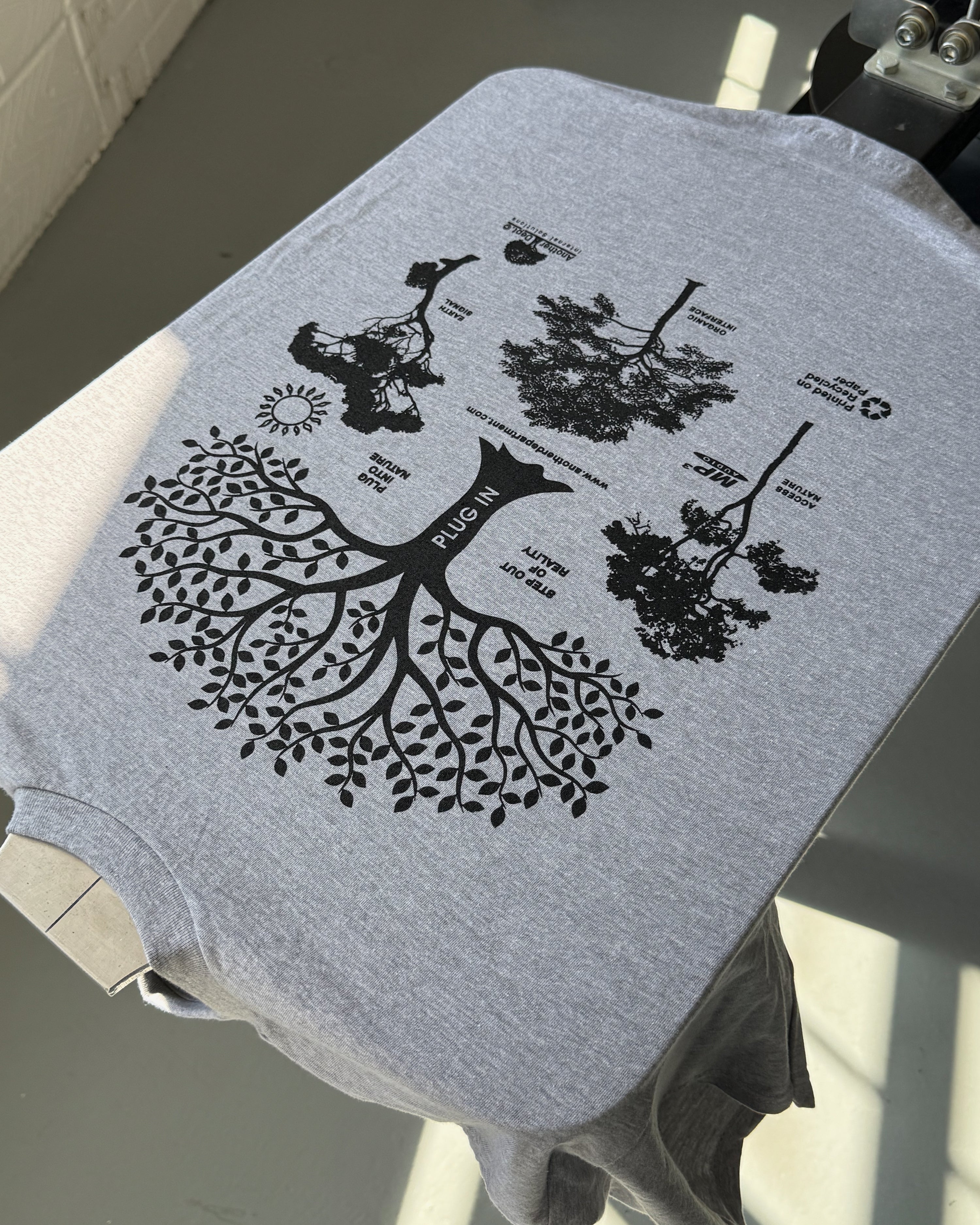 Plug Into Nature T-Shirt - Grey