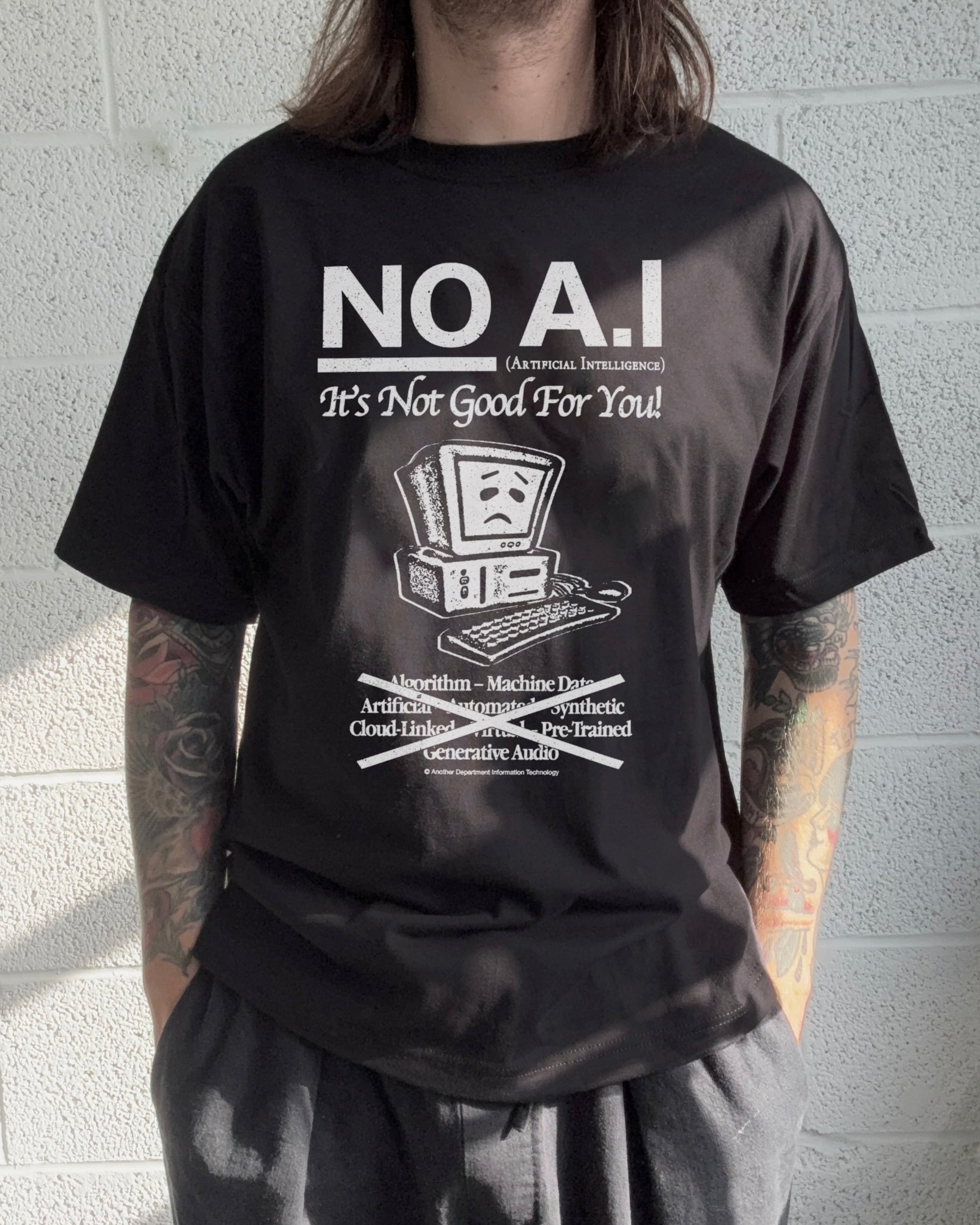 NO A.I T-Shirt -  Black